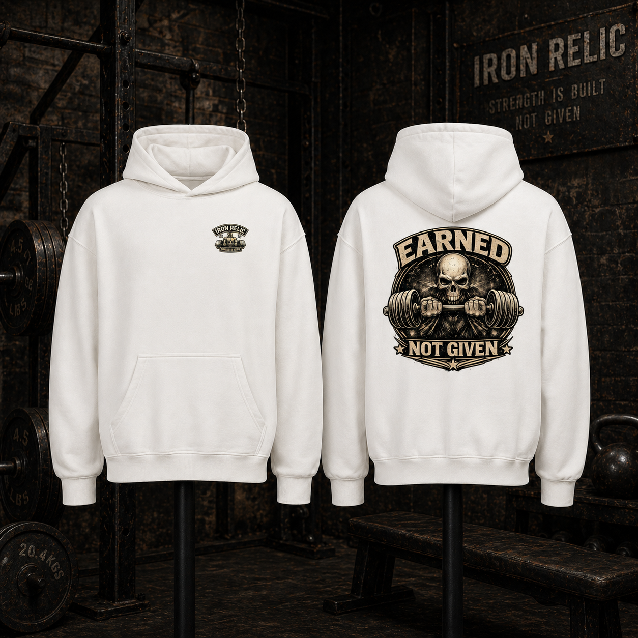 EARNED NOT GIVEN Oversized Hoodie Herren | Oldschool Gymwear