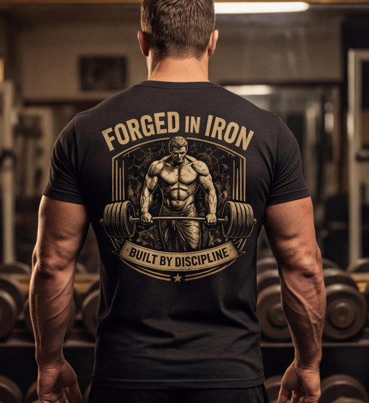 FORGED IN IRON T-Shirt Herren | Oldschool Gymwear