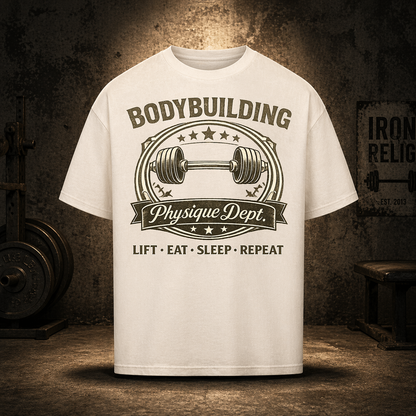 Oversized T-Shirt Herren Bodybuilding Vintage Print