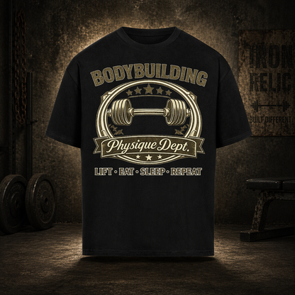 Oversized T-Shirt Herren Bodybuilding Vintage Print