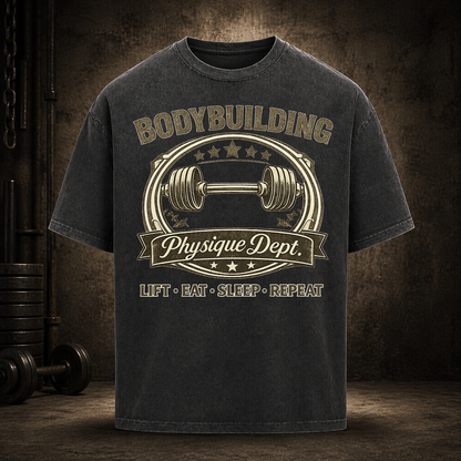Oversized T-Shirt Herren Bodybuilding Vintage Print