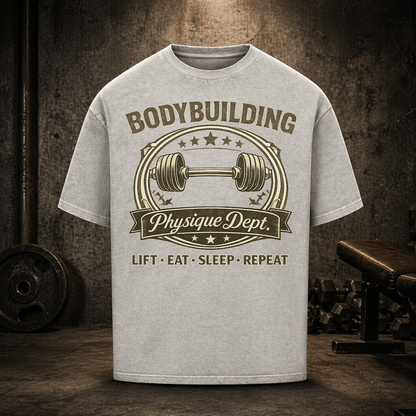Oversized T-Shirt Herren Bodybuilding Vintage Print