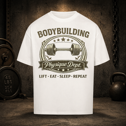Oversized T-Shirt Herren Bodybuilding Vintage Print