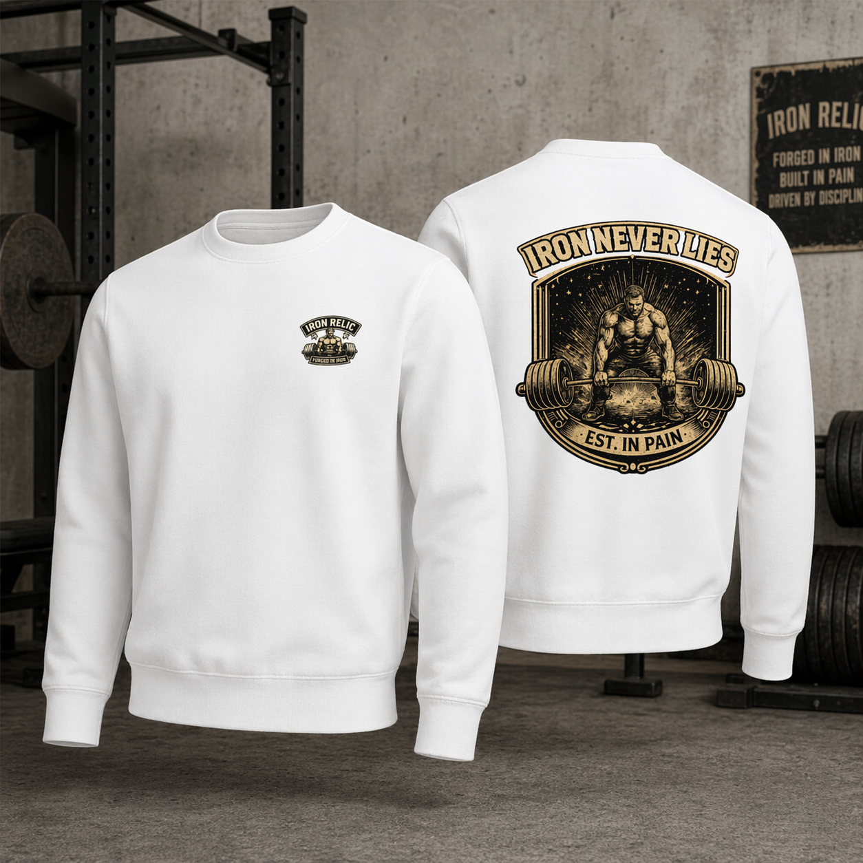 IRON NEVER LIES Sweatshirt Herren | Oldschool Gymwear