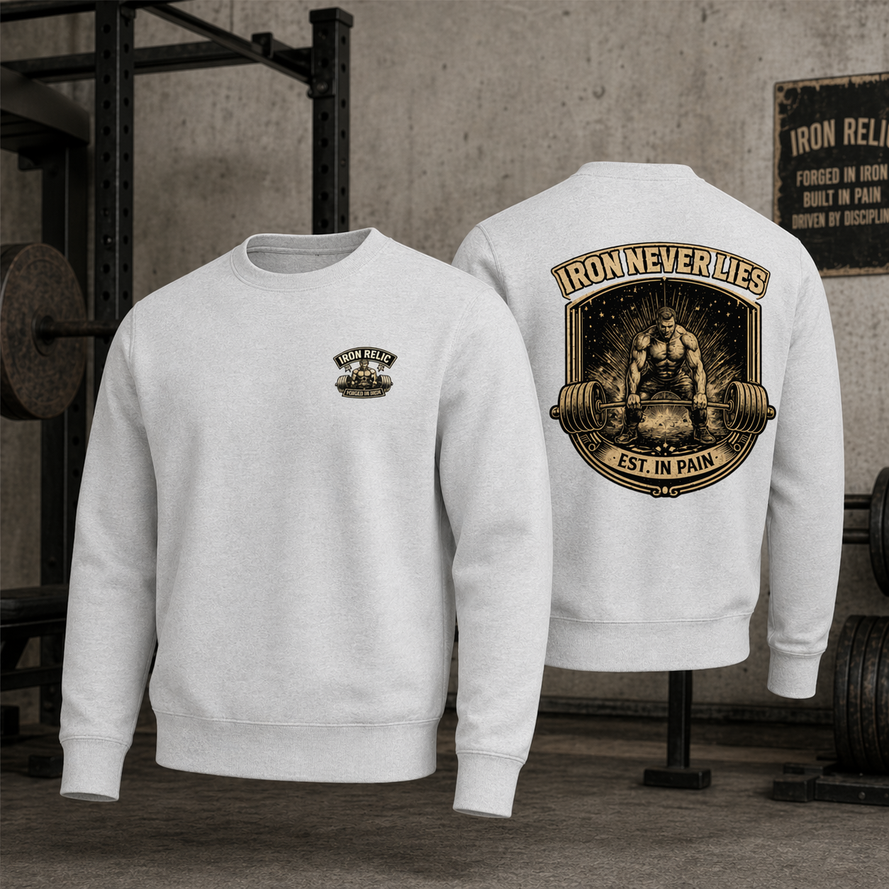 IRON NEVER LIES Sweatshirt Herren | Oldschool Gymwear