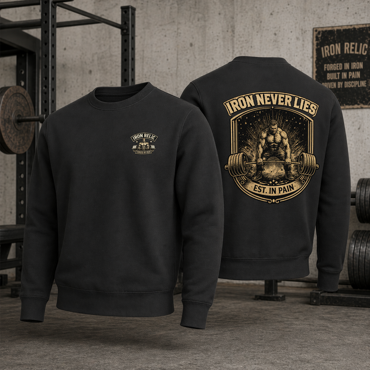 IRON NEVER LIES Sweatshirt Herren | Oldschool Gymwear