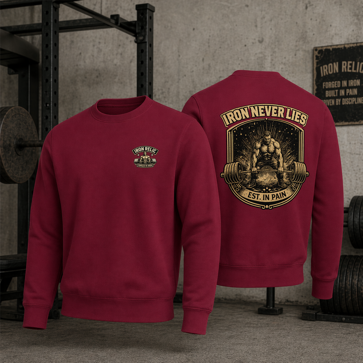 IRON NEVER LIES Sweatshirt Herren | Oldschool Gymwear