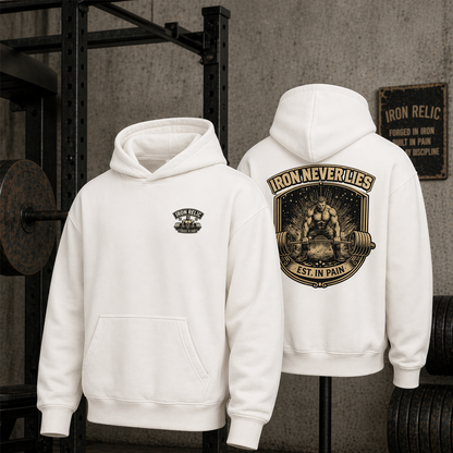 IRON NEVER LIES Oversized Hoodie Herren | Oldschool Gymwear