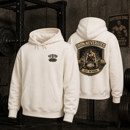 IRON NEVER LIES Hoodie Herren | Oldschool Gymwear