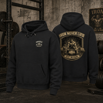 IRON NEVER LIES Hoodie Herren | Oldschool Gymwear