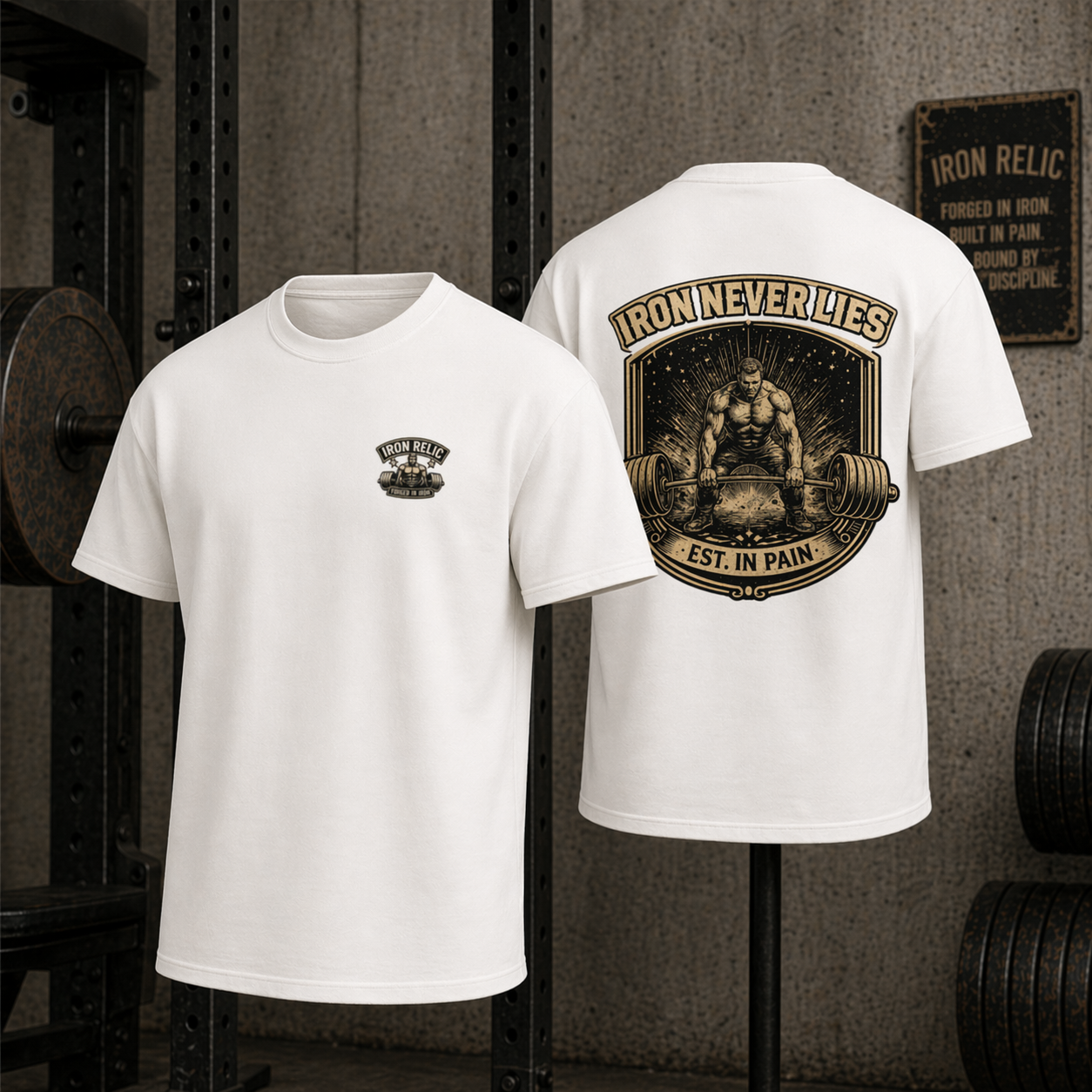 IRON NEVER LIES T-Shirt Herren | Oldschool Gymwear