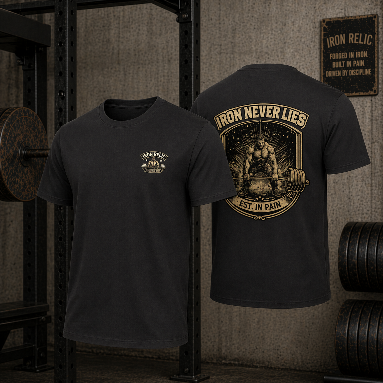 IRON NEVER LIES T-Shirt Herren | Oldschool Gymwear
