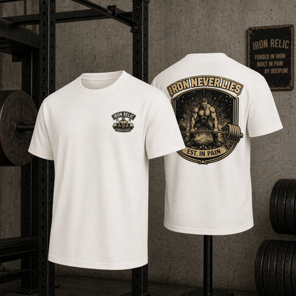 IRON NEVER LIES T-Shirt Herren | Oldschool Gymwear