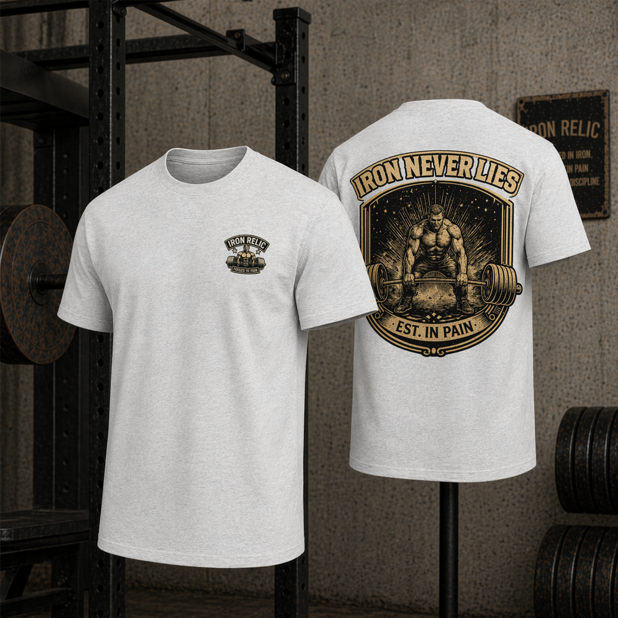 IRON NEVER LIES T-Shirt Herren | Oldschool Gymwear