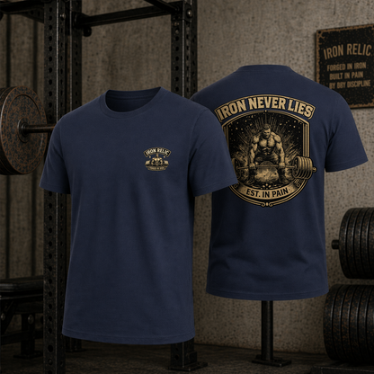 IRON NEVER LIES T-Shirt Herren | Oldschool Gymwear