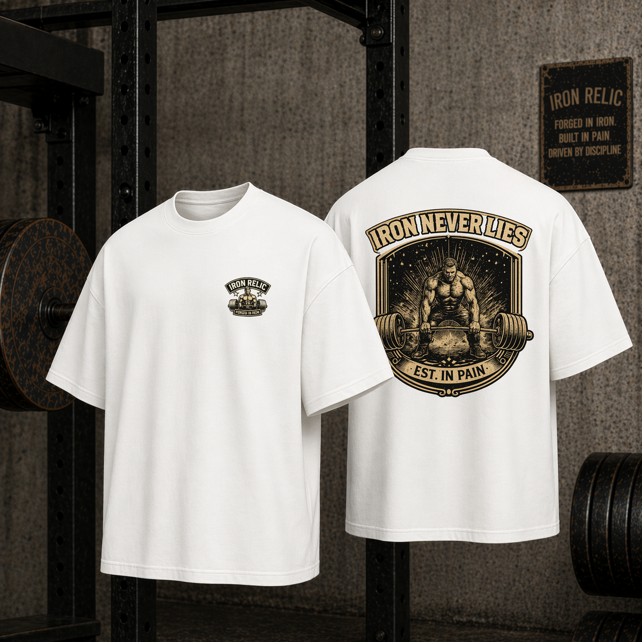 IRON NEVER LIES Oversized T-Shirt Herren | Oldschool Gymwear