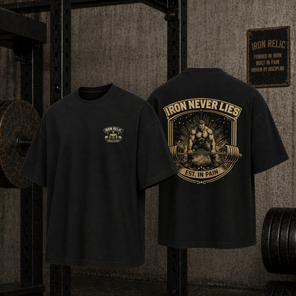 IRON NEVER LIES Oversized T-Shirt Herren | Oldschool Gymwear