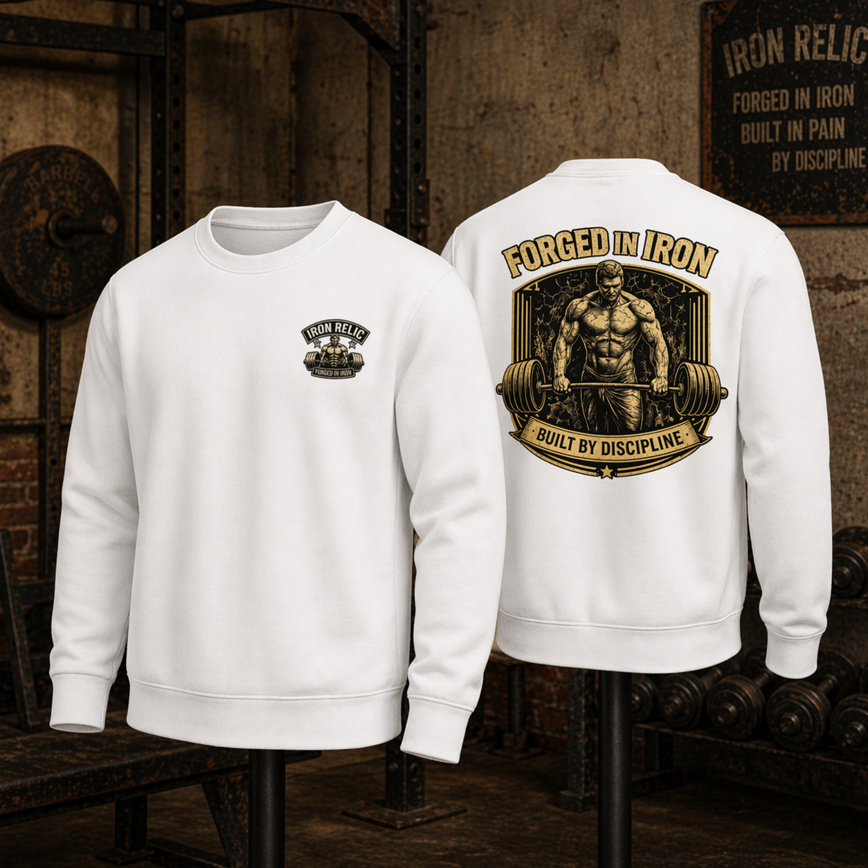 FORGED IN IRON Sweatshirt Herren | Oldschool Gymwear