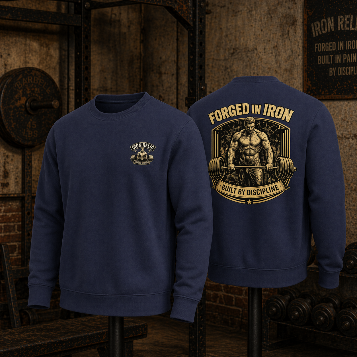FORGED IN IRON Sweatshirt Herren | Oldschool Gymwear