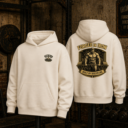 FORGED IN IRON Oversized Hoodie Herren | Oldschool Gymwear