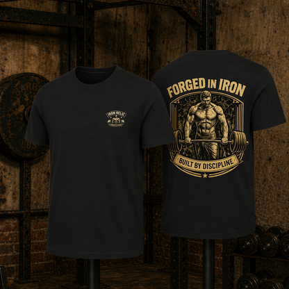 FORGED IN IRON T-Shirt Herren | Oldschool Gymwear