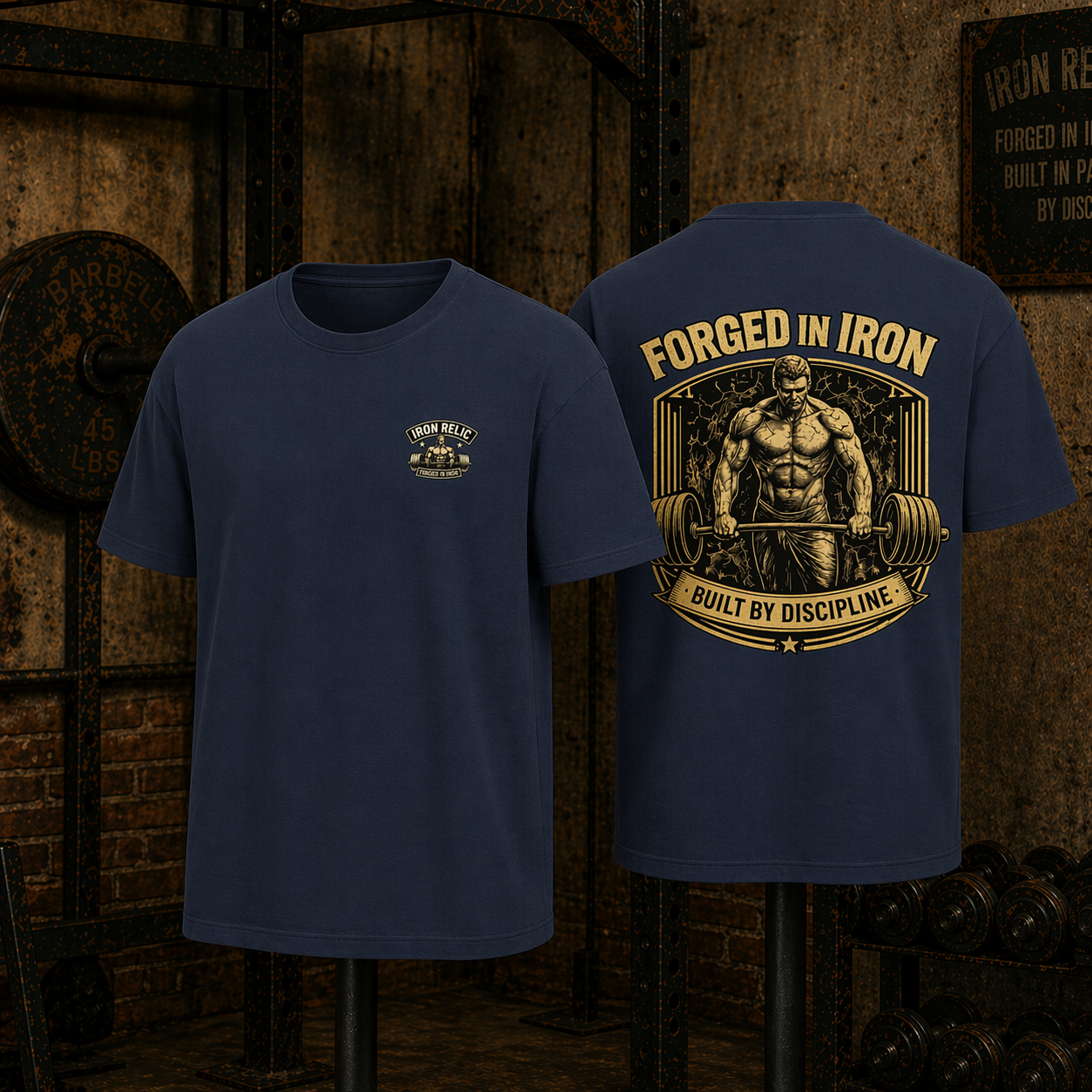 FORGED IN IRON T-Shirt Herren | Oldschool Gymwear