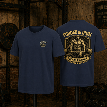 FORGED IN IRON T-Shirt Herren | Oldschool Gymwear