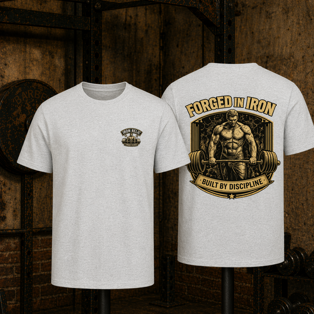 FORGED IN IRON T-Shirt Herren | Oldschool Gymwear