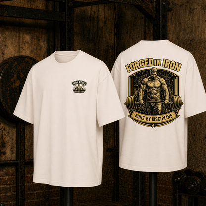 FORGED IN IRON Oversized T-Shirt Herren | Oldschool Gymwear