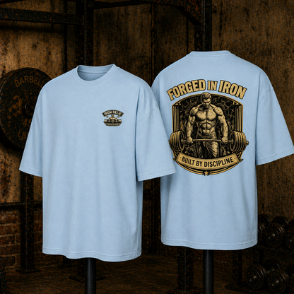 FORGED IN IRON Oversized T-Shirt Herren | Oldschool Gymwear