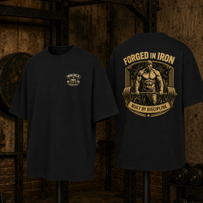 FORGED IN IRON Oversized T-Shirt Herren | Oldschool Gymwear
