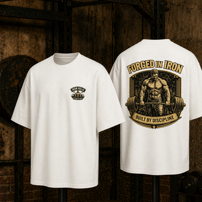 FORGED IN IRON Oversized T-Shirt Herren | Oldschool Gymwear