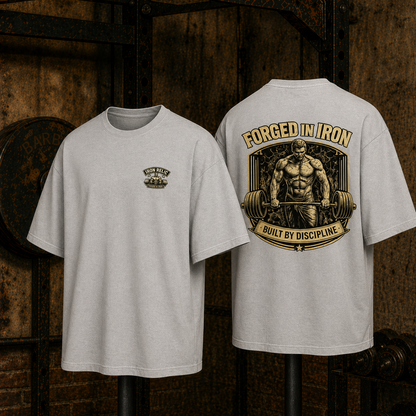 FORGED IN IRON Oversized T-Shirt Herren | Oldschool Gymwear