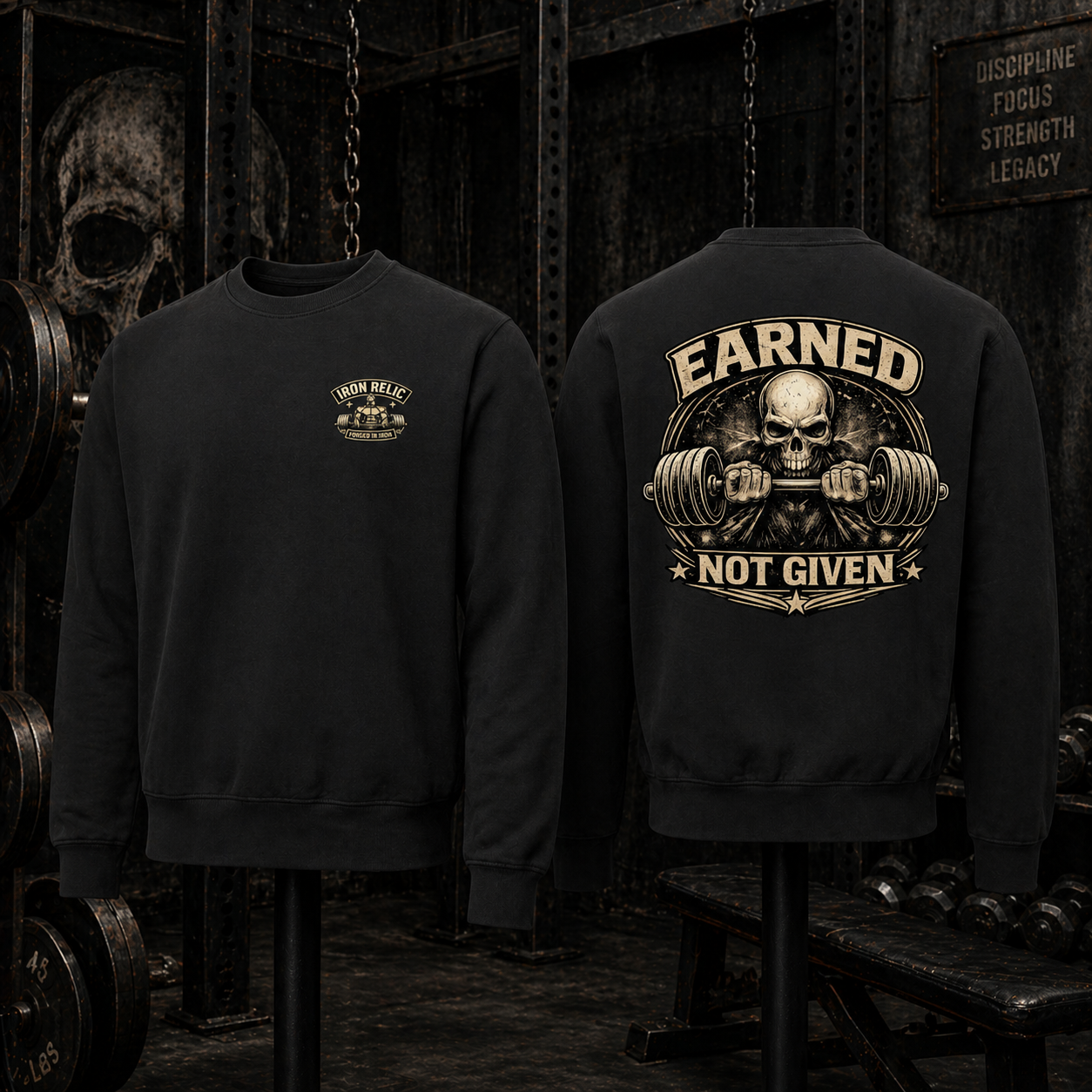 EARNED NOT GIVEN Sweatshirt Herren | Oldschool Gymwear