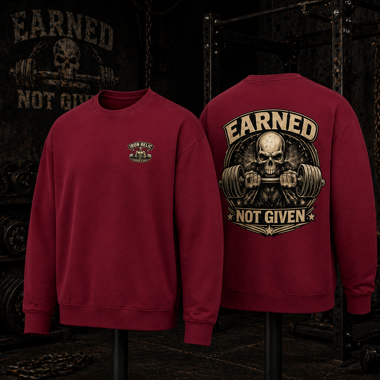 EARNED NOT GIVEN Sweatshirt Herren | Oldschool Gymwear