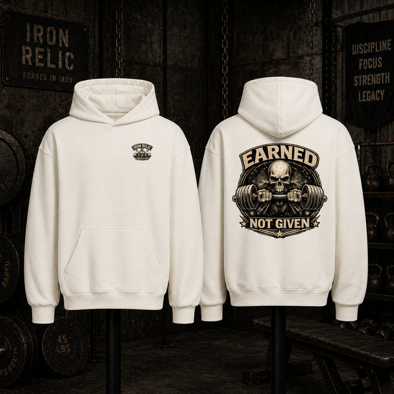 EARNED NOT GIVEN Oversized Hoodie Herren | Oldschool Gymwear