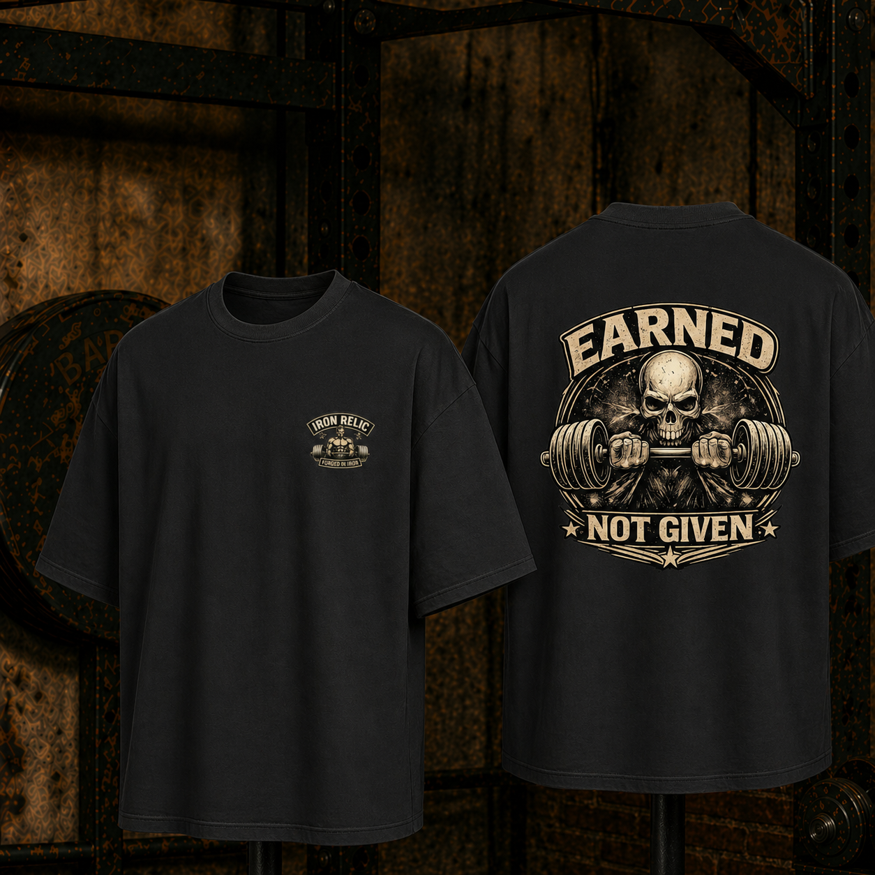 EARNED NOT GIVEN Oversized T-Shirt Herren | Oldschool Gymwear