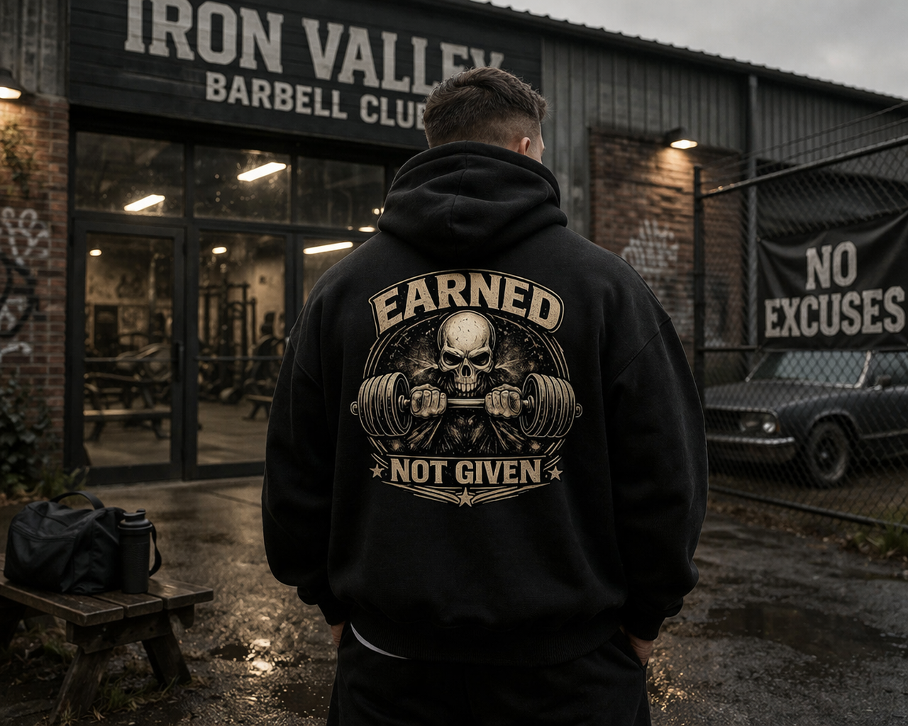 EARNED NOT GIVEN Oversized Hoodie Herren | Oldschool Gymwear