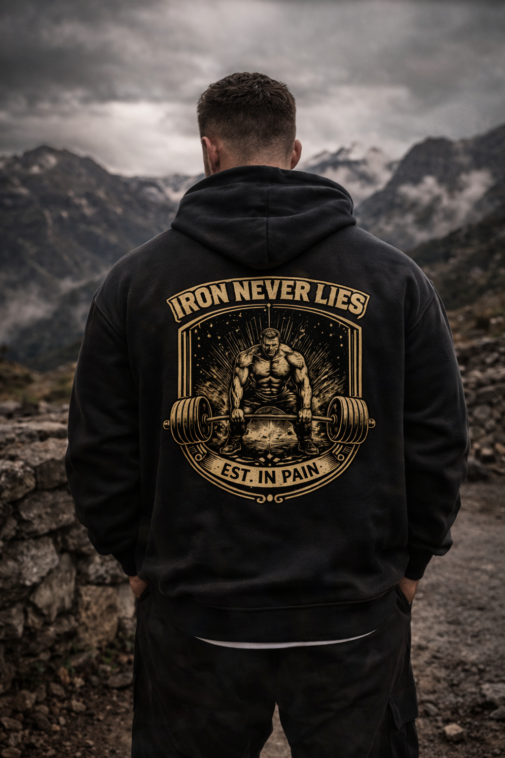 IRON NEVER LIES Hoodie Herren | Oldschool Gymwear