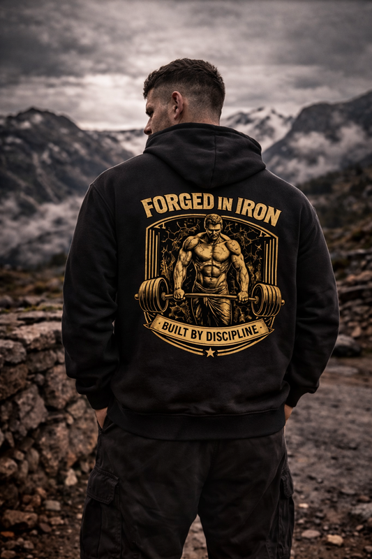 FORGED IN IRON Hoodie Herren | Oldschool Gymwear