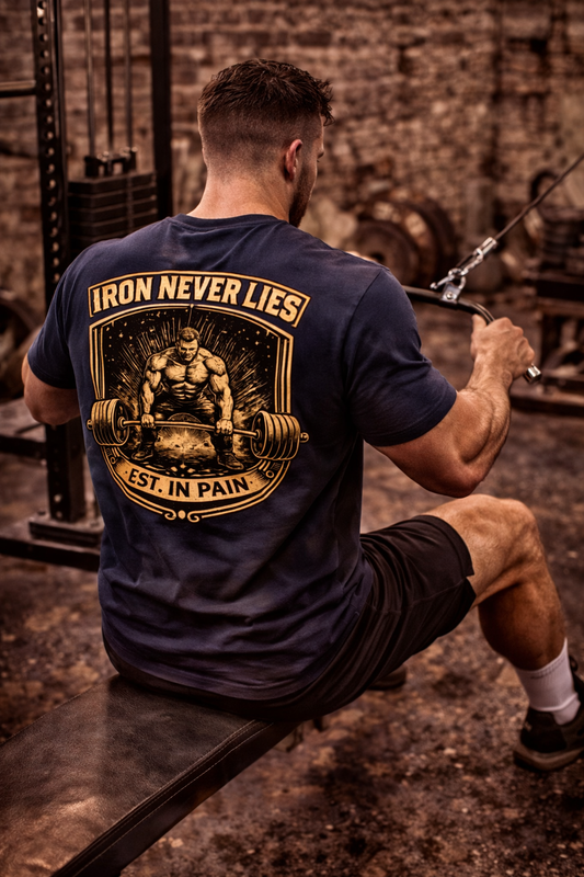 IRON NEVER LIES T-Shirt Herren | Oldschool Gymwear