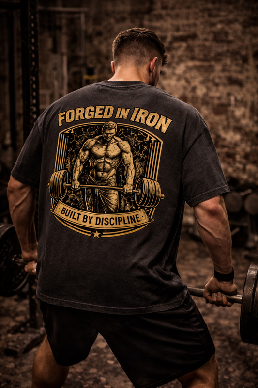 FORGED IN IRON Oversized T-Shirt Herren | Oldschool Gymwear